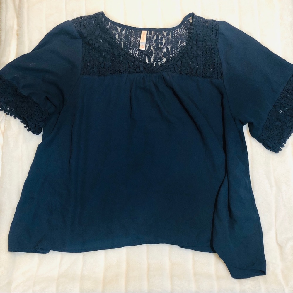 Indigo Xhilaration Boho Blouse Sz L